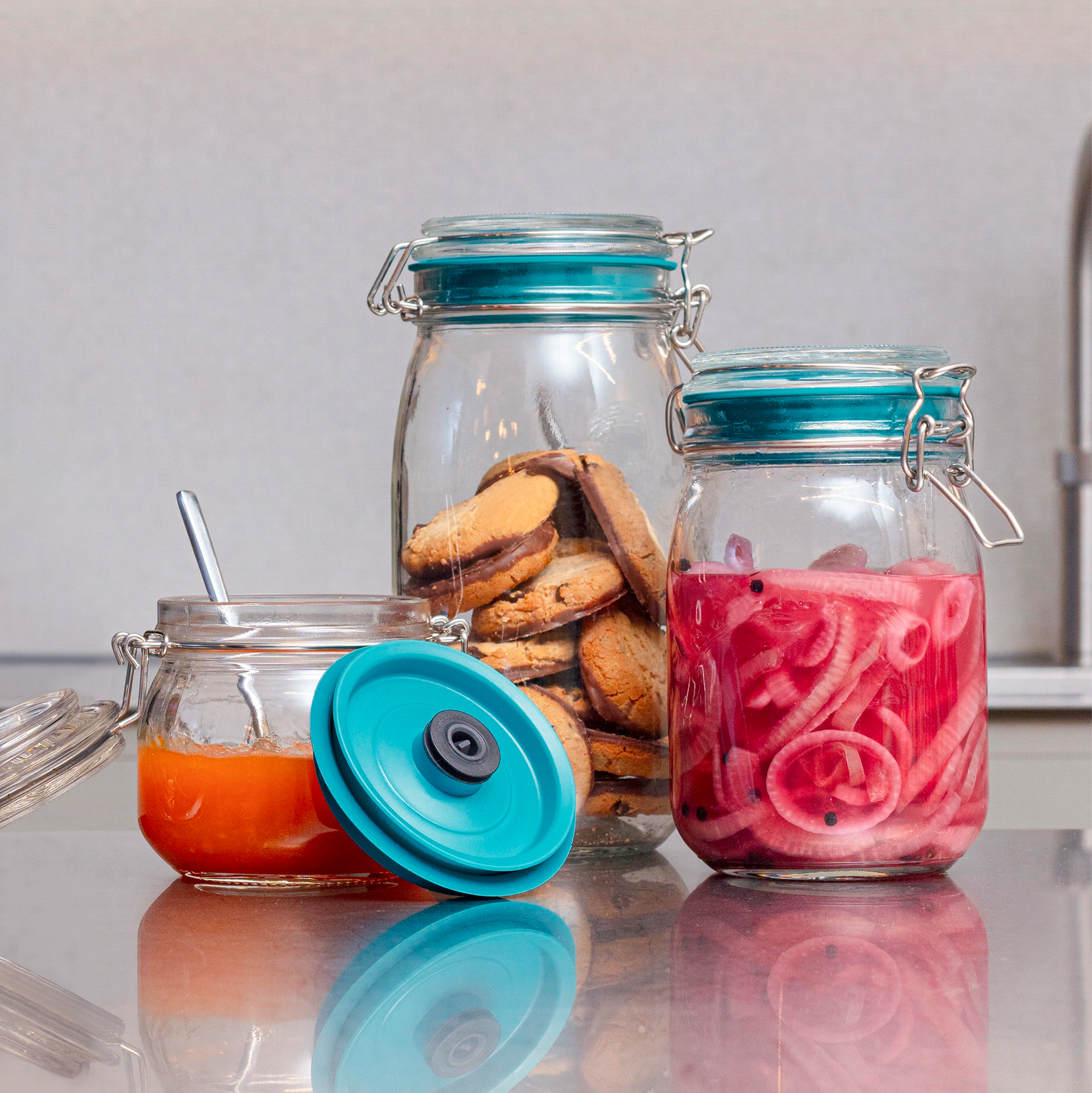 Vacuum Clip Top Jars 1000 ml Set of 3