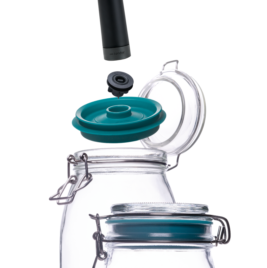 Vacuum kit for clip top jars - Set of 3 Kilner® jars 0.5L/17oz with lid and vacuum pump